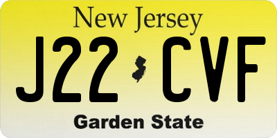 NJ license plate J22CVF