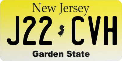 NJ license plate J22CVH