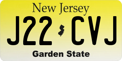NJ license plate J22CVJ