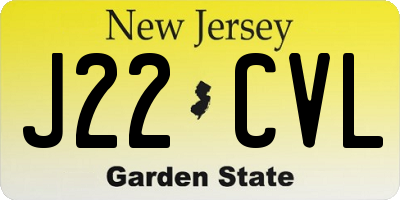 NJ license plate J22CVL