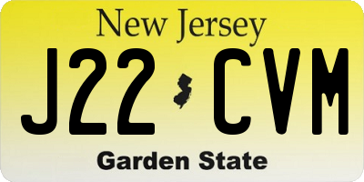 NJ license plate J22CVM
