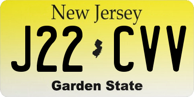 NJ license plate J22CVV