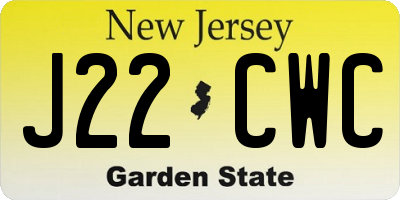 NJ license plate J22CWC