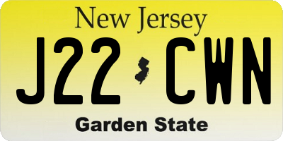 NJ license plate J22CWN