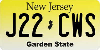 NJ license plate J22CWS