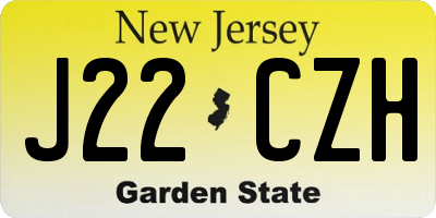 NJ license plate J22CZH