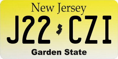 NJ license plate J22CZI