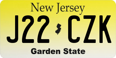 NJ license plate J22CZK