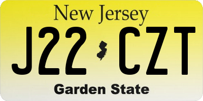 NJ license plate J22CZT