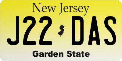 NJ license plate J22DAS