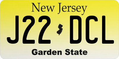 NJ license plate J22DCL