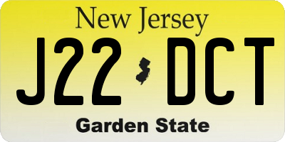 NJ license plate J22DCT