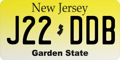 NJ license plate J22DDB