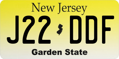 NJ license plate J22DDF