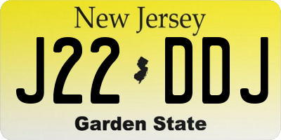 NJ license plate J22DDJ