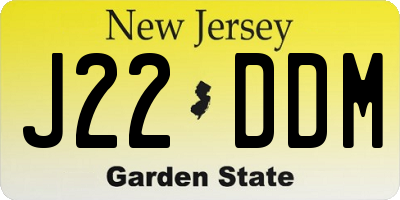 NJ license plate J22DDM