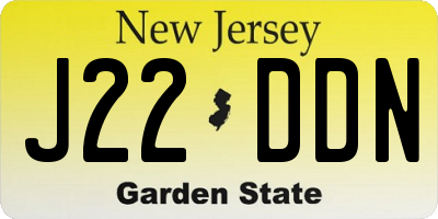 NJ license plate J22DDN