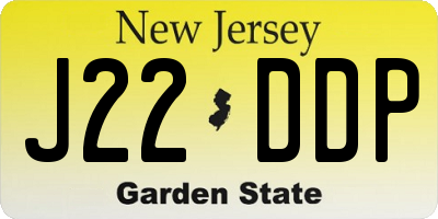 NJ license plate J22DDP