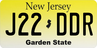 NJ license plate J22DDR