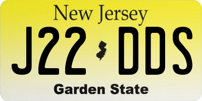 NJ license plate J22DDS