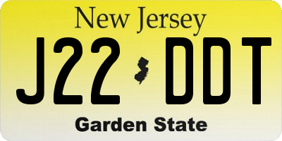 NJ license plate J22DDT