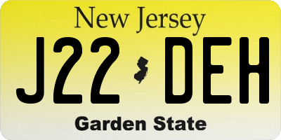 NJ license plate J22DEH