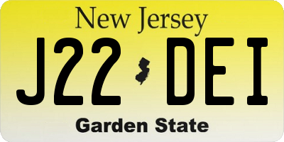 NJ license plate J22DEI
