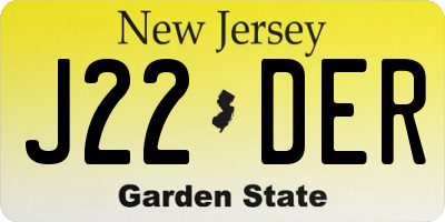 NJ license plate J22DER