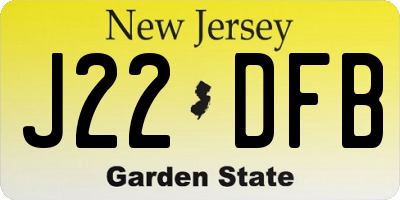 NJ license plate J22DFB