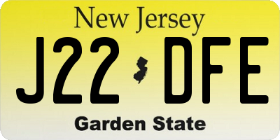 NJ license plate J22DFE