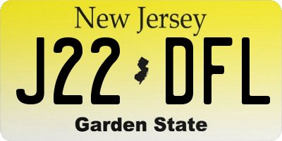 NJ license plate J22DFL