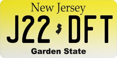 NJ license plate J22DFT