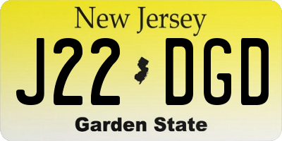 NJ license plate J22DGD