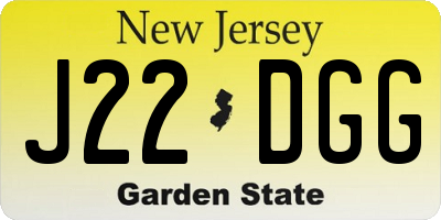 NJ license plate J22DGG