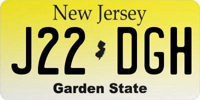 NJ license plate J22DGH