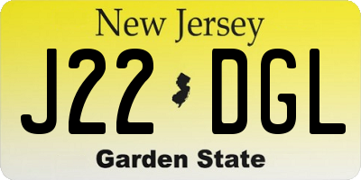 NJ license plate J22DGL