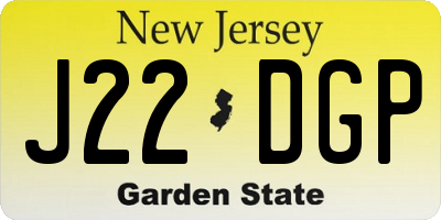 NJ license plate J22DGP