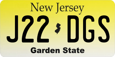 NJ license plate J22DGS
