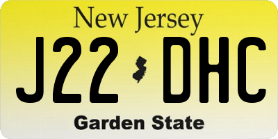 NJ license plate J22DHC