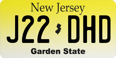 NJ license plate J22DHD