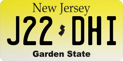 NJ license plate J22DHI