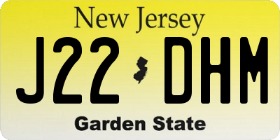 NJ license plate J22DHM