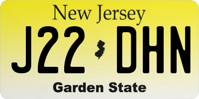 NJ license plate J22DHN