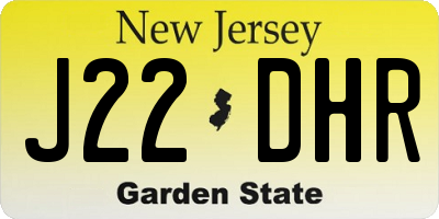NJ license plate J22DHR