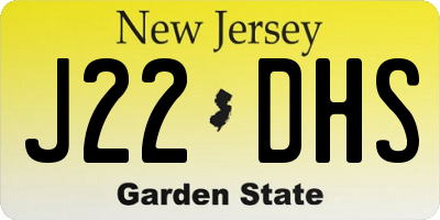 NJ license plate J22DHS