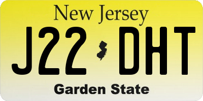 NJ license plate J22DHT