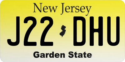 NJ license plate J22DHU