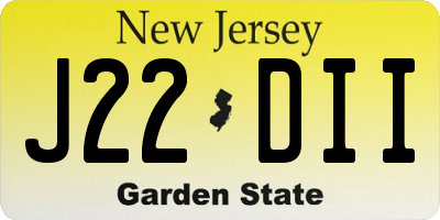NJ license plate J22DII