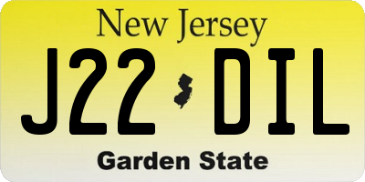 NJ license plate J22DIL