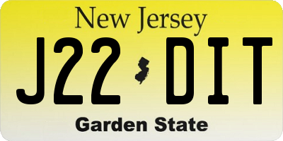 NJ license plate J22DIT